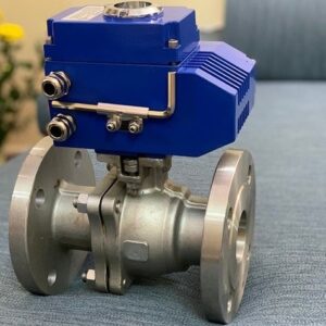 van bi mặt bích điều khiển điện